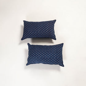 Blue - ajrakh hand block print pillow covers (set of 2) 124