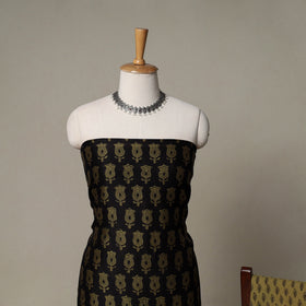 Bagh Hand Block Print Natural Dyed Chanderi Silk 3pc Unstitched Dress Material Suit Set 45