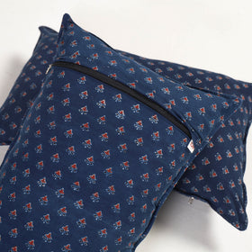 Blue - ajrakh hand block print pillow covers (set of 2) 124
