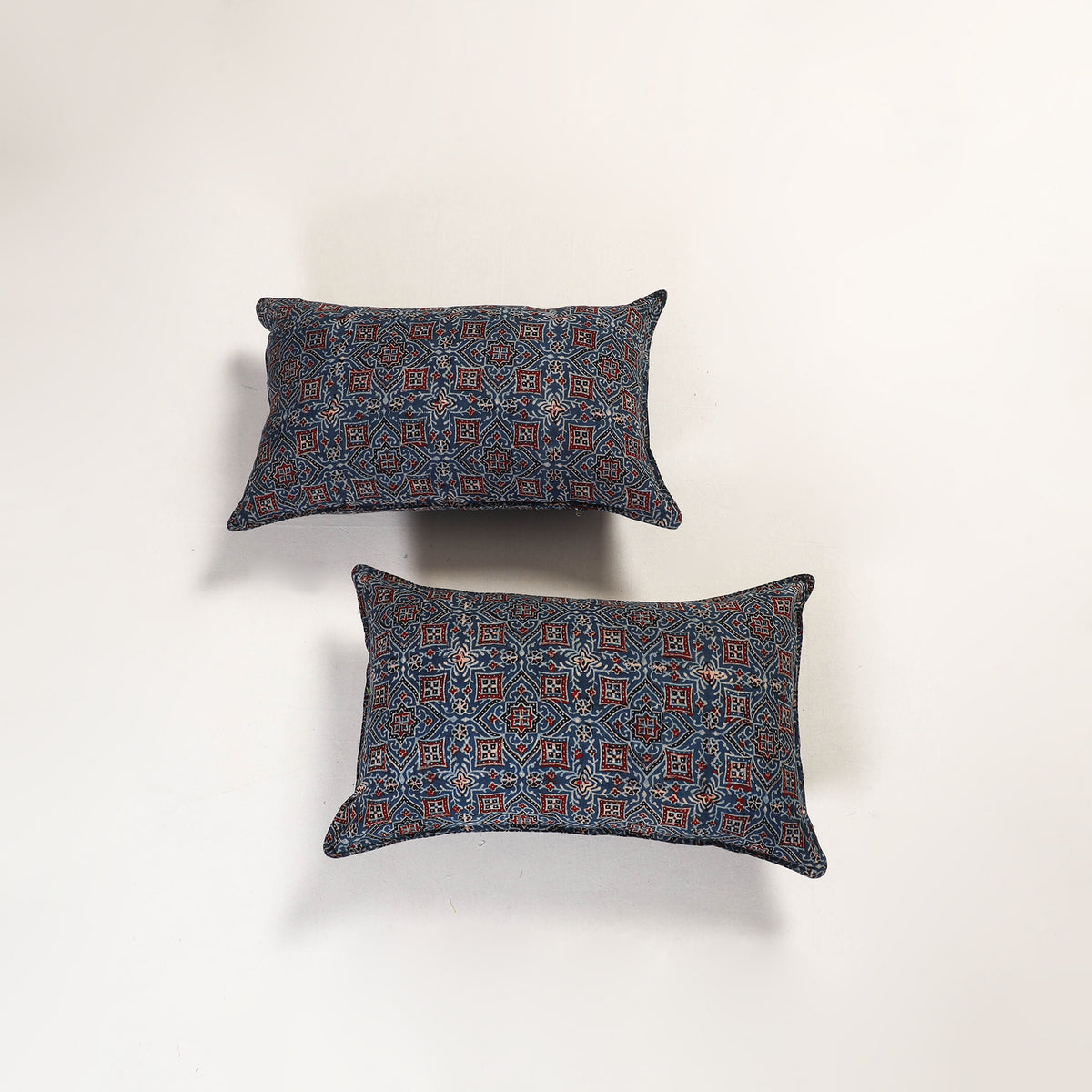 Blue - ajrakh hand block print pillow covers (set of 2) 125