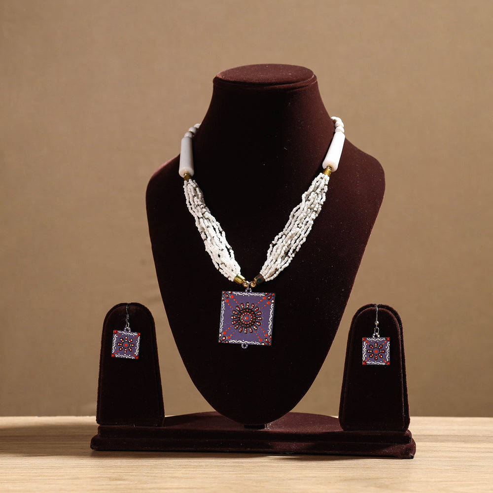 tikuli art handpainted necklace set