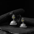 Yellow - saanjh bela flower & leaves oxidised jhumka
