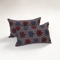 Multicolor - ajrakh hand block print pillow covers (set