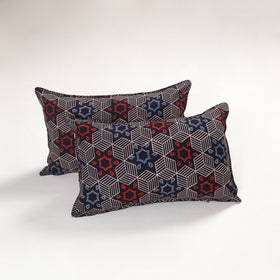 Multicolor - ajrakh hand block print pillow covers (set