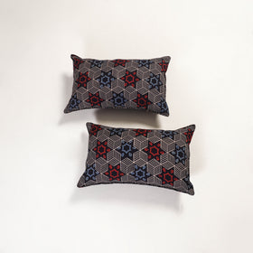 Multicolor - ajrakh hand block print pillow covers (set