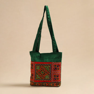 Handmade Mashru Silk Kutch Embroidery Sling Bag 05