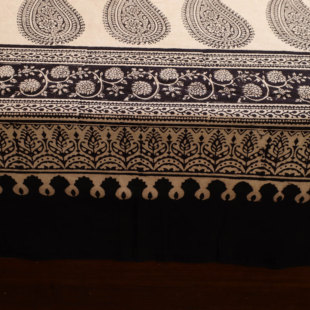 Black - Block Print Cotton Bagh Double Bed Sheet (108 x 90 in) 22