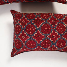 Red - ajrakh hand block print pillow covers (set of 2) 127