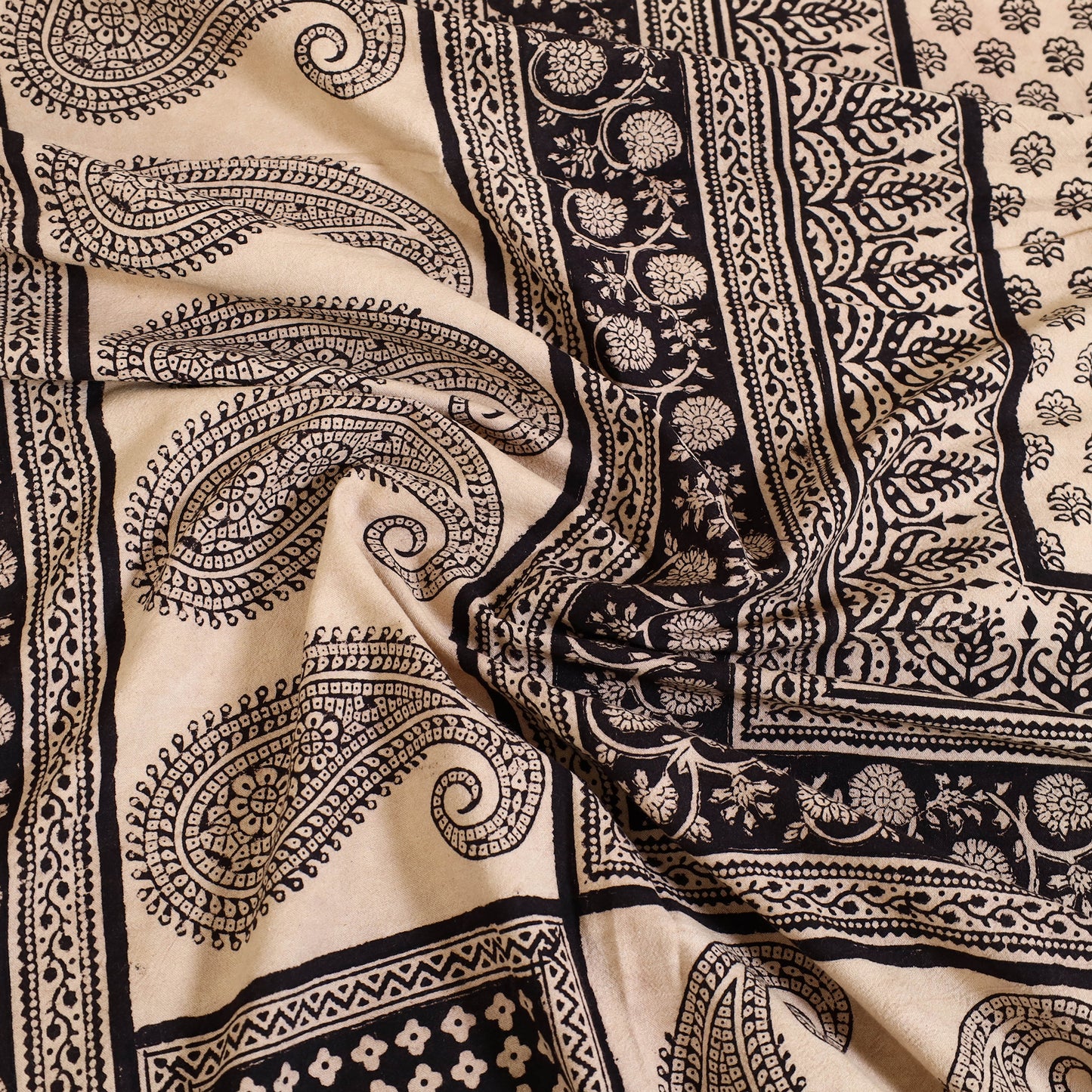 Black - Block Print Cotton Bagh Double Bed Sheet (108 x 90 in) 22