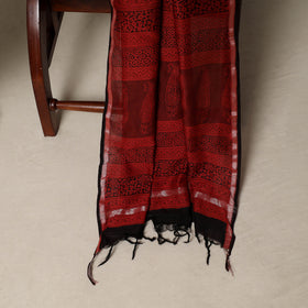 Bagh Hand Block Print Natural Dyed Chanderi Silk 3pc Unstitched Dress Material Suit Set 48