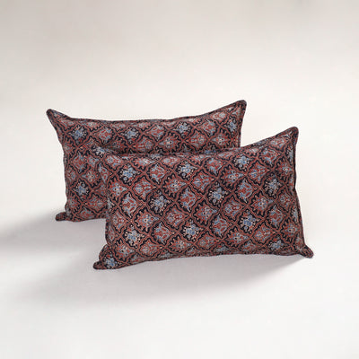 Multicolor - ajrakh hand block print pillow covers (set