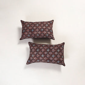 Multicolor - ajrakh hand block print pillow covers (set