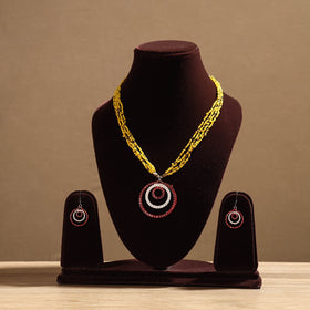  Tikuli Art Handpainted Wooden Necklace Set 