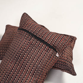Brown - ajrakh hand block print pillow covers (set of 2)