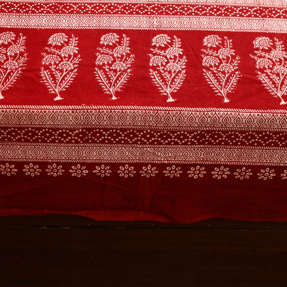 Red - Block Print Cotton Bagh Double Bed Sheet (108 x 90 in) 26