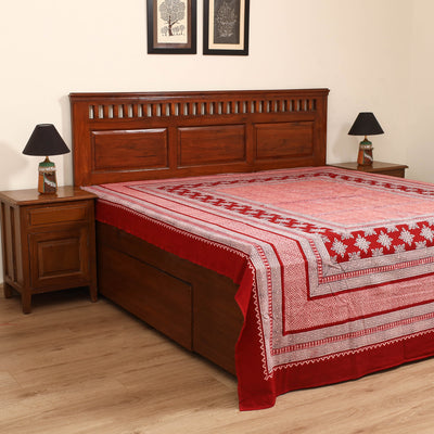 Bagh Hand Block Print Cotton Double Bedsheet (108 x 90 in) 02