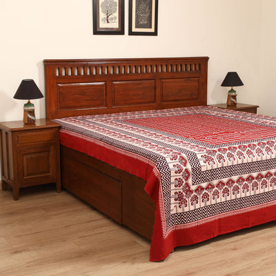 Bagh Hand Block Print Cotton Double Bedsheet (108 x 90 in) 03