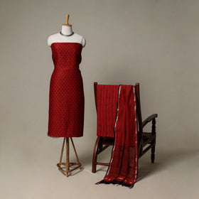 Bagh Hand Block Print Natural Dyed Chanderi Silk 3pc Unstitched Dress Material Suit Set 52