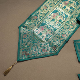 Brocade Banarasi Silk Dining Table Linen with 1 Runner, 6 mats and 6 coasters 11