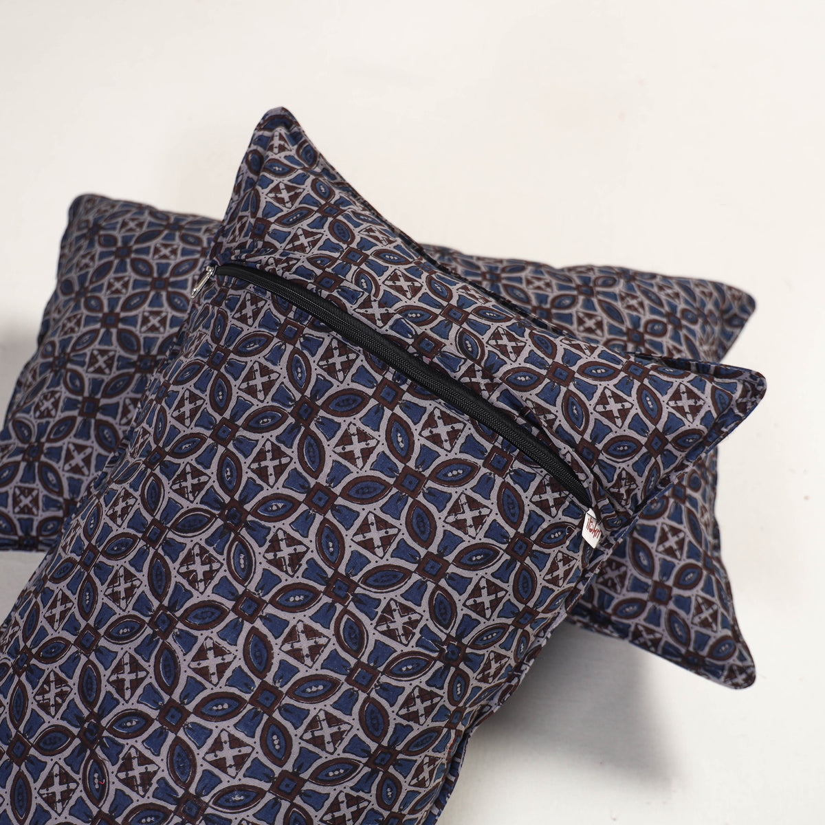 Blue - ajrakh hand block print pillow covers (set of 2) 132