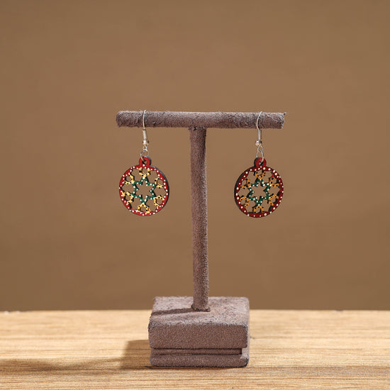 Tikuli Art Handpainted Wooden Earrings