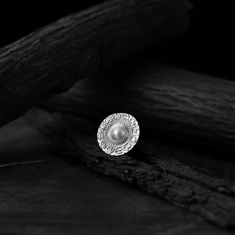 White - saanjh bela sun oxidised ring - handcrafted