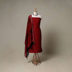 Bagh Hand Block Print Natural Dyed Chanderi Silk 3pc Unstitched Dress Material Suit Set 54