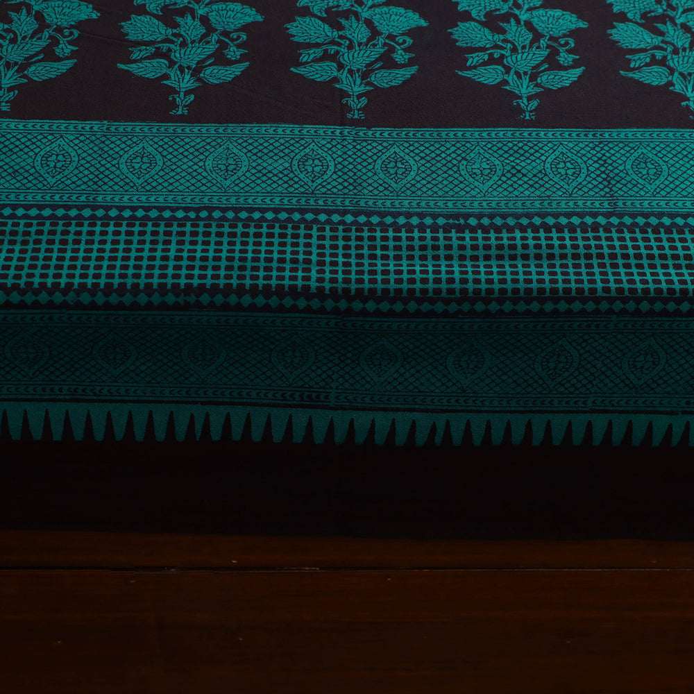 Green - Block Print Cotton Bagh Double Bed Sheet (108 x 90 in) 30