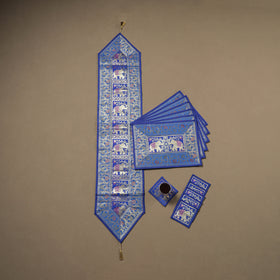 13pc Dining Table Linen Set in Brocade Banarasi Silk 02