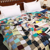 Multicolor - Handmade Cotton Tagai Patchwork Quilt (90 x 90 in) 02