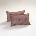 Brown - ajrakh hand block print pillow covers (set of 2)
