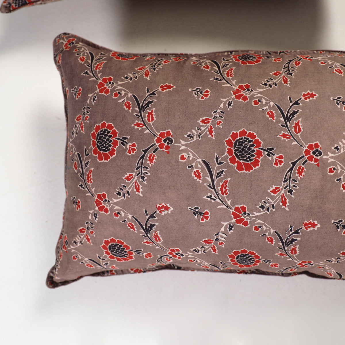 Brown - ajrakh hand block print pillow covers (set of 2)