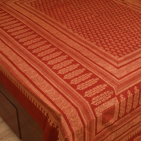Bagh Hand Block Print Cotton Double Bedsheet (108 x 90 in) 06