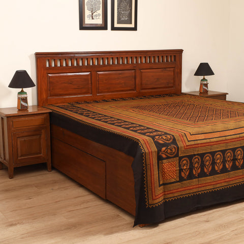 Bagh Hand Block Print Cotton Double Bedsheet (108 x 90 in) 07
