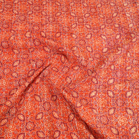 Orange - Ajrakh Print Double Tagai Kantha Bed Cover 38