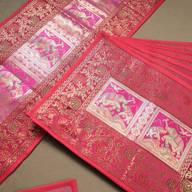 13pc Dining Table Linen Set in Brocade Banarasi Silk 03