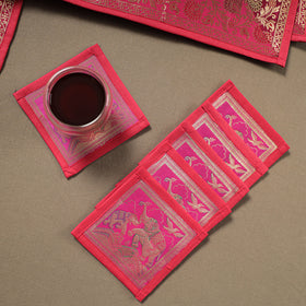 13pc Dining Table Linen Set in Brocade Banarasi Silk 03