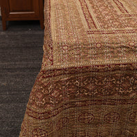 Brown - Ajrakh Print Double Tagai Kantha Bed Cover 40