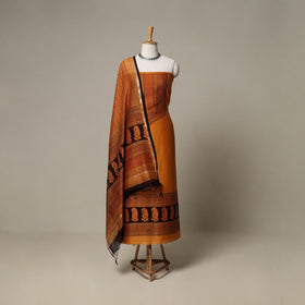 Bagh Hand Block Print Natural Dyed Chanderi Silk 3pc Unstitched Dress Material Suit Set 57