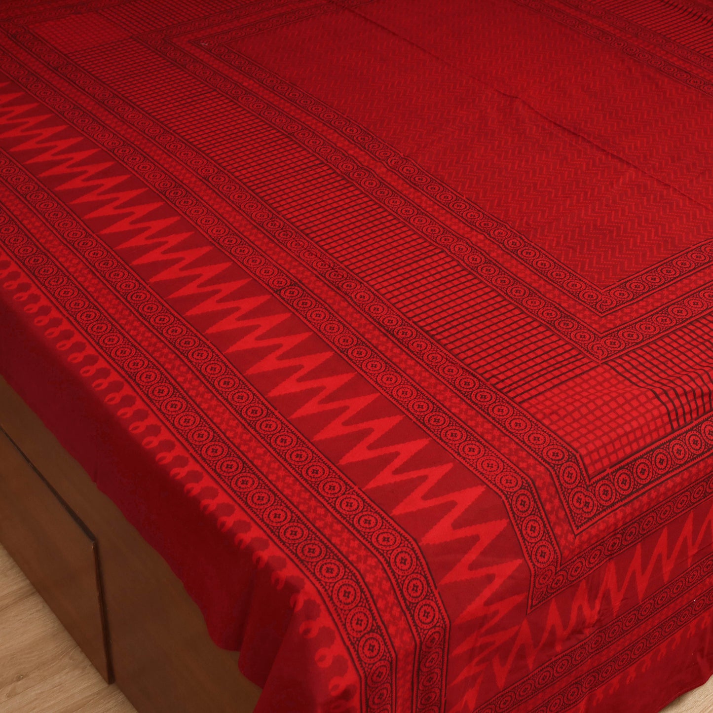 Bagh Hand Block Print Cotton Double Bedsheet (108 x 90 in) 10