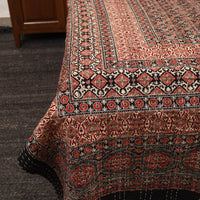 Brown - Ajrakh Print Double Tagai Kantha Bed Cover 41