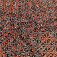 Brown - Ajrakh Print Double Tagai Kantha Bed Cover 41