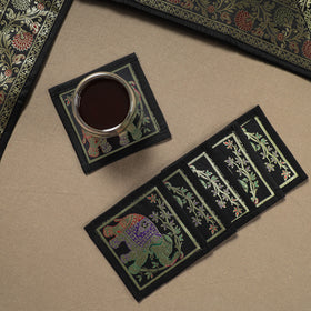 13pc Dining Table Linen Set in Brocade Banarasi Silk 05