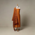 Bagh Hand Block Print Natural Dyed Chanderi Silk 3pc Unstitched Dress Material Suit Set 59