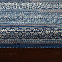 Blue - Ajrakh Print Double Tagai Kantha Bed Cover 43