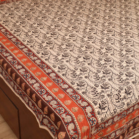Pedana Hand Block Kalamkari Print Double Bedsheet (108 x 90 in) 19