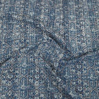 Blue - Ajrakh Print Double Tagai Kantha Bed Cover 43