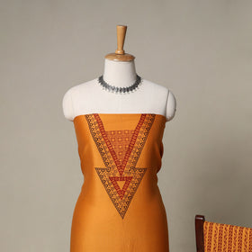 Bagh Hand Block Print Natural Dyed Chanderi Silk 3pc Unstitched Dress Material Suit Set 60