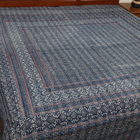 Blue - Ajrakh Print Double Tagai Kantha Bed Cover 44