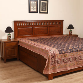 Pedana Hand Block Kalamkari Print Double Bedsheet (108 x 90 in) 20
